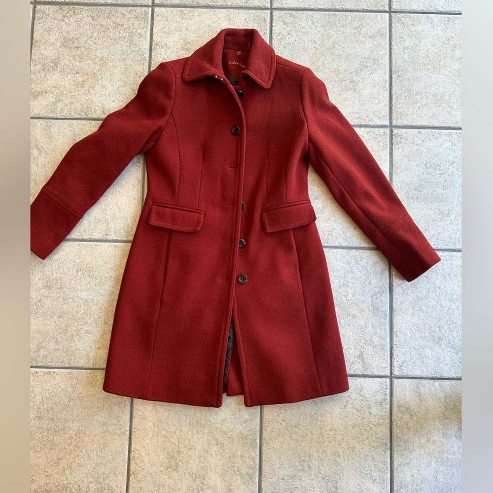 Calvin Klein size 4 coats, maroonish red